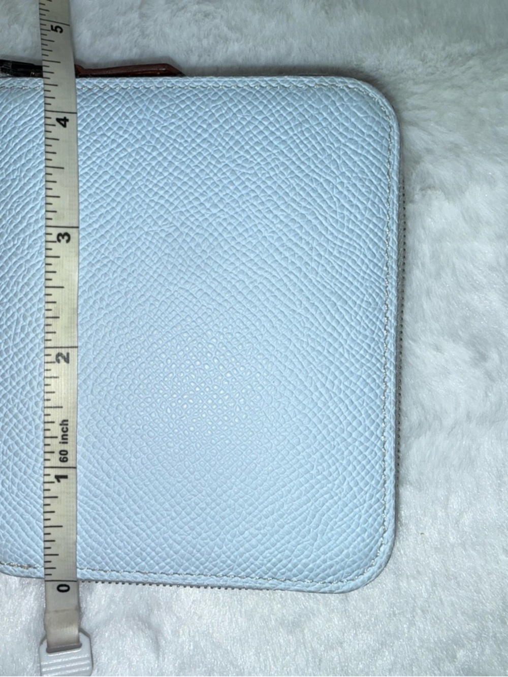 Hermès Silk In Compact Zip Wallet Blue Leather Bifold - Picture 14 of 16